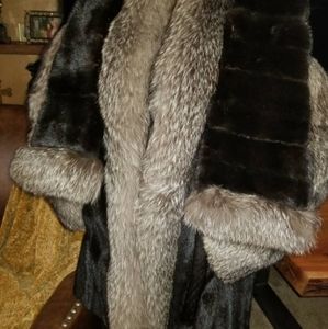 Fur Black MINK and Grey Fox with matching Stole